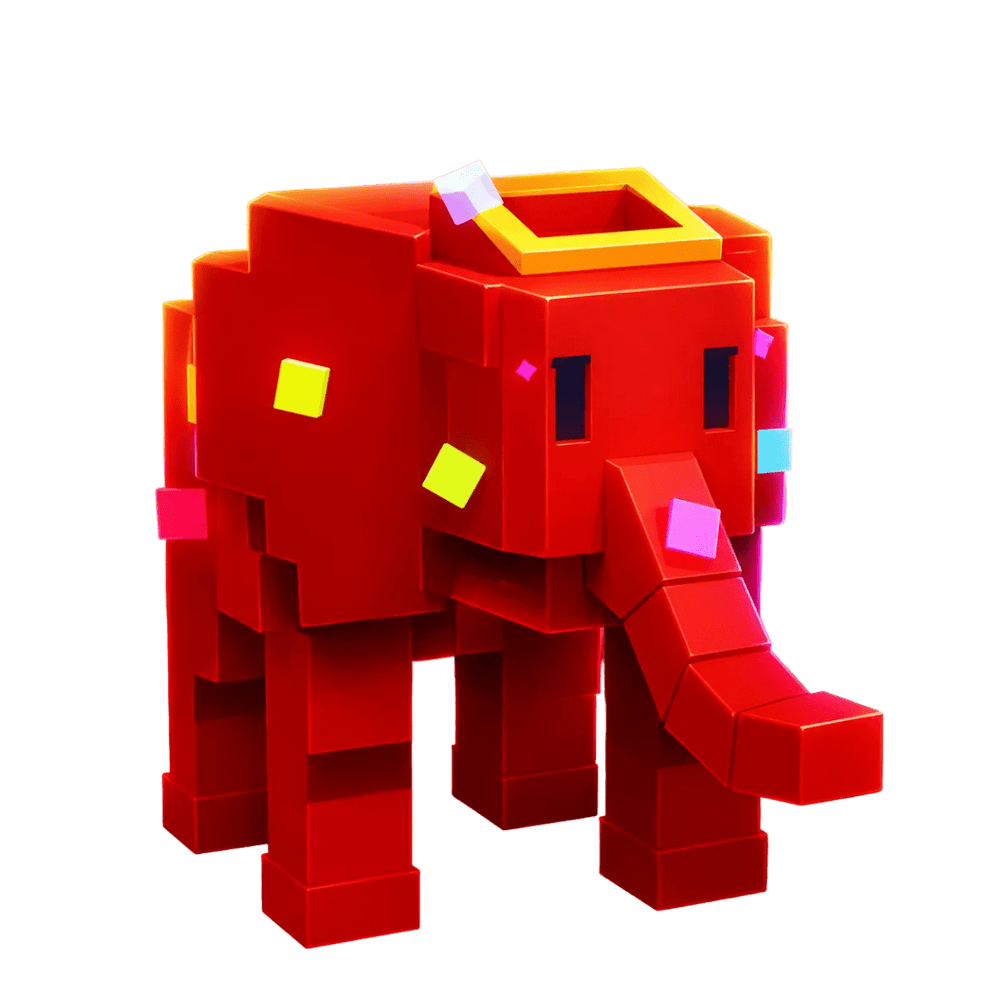 Rainbow Hatched Carnival Elephant