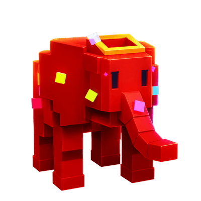 Rainbow Hatched Carnival Elephant